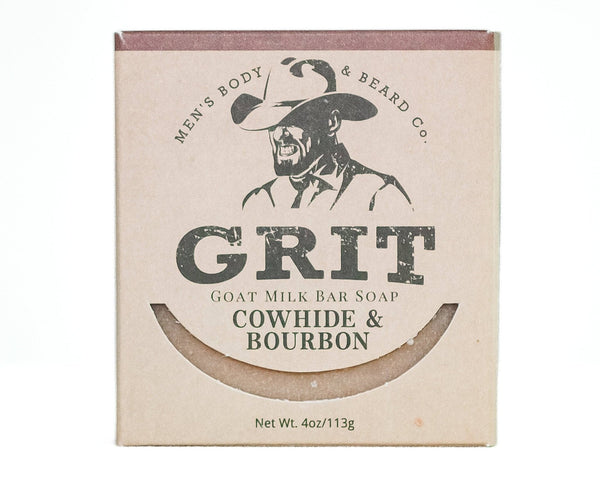 GRIT Soap Supply - Cowhide & Bourbon Goat Milk Bar Soap - Bawston & Tucker - 