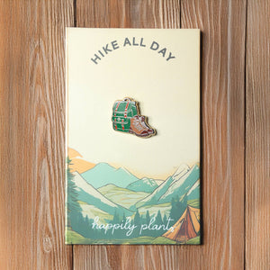 Happily Plants - Adventure Hiking Boot Pin Outdoors Camping & Wildernes Gifts - Bawston & Tucker - 