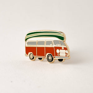 Happily Plants - Vintage Camper Van & Boat Canoe Enamel Travel Adventure Pin - Bawston & Tucker - 