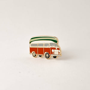 Happily Plants - Vintage Camper Van & Boat Canoe Enamel Travel Adventure Pin - Bawston & Tucker - 