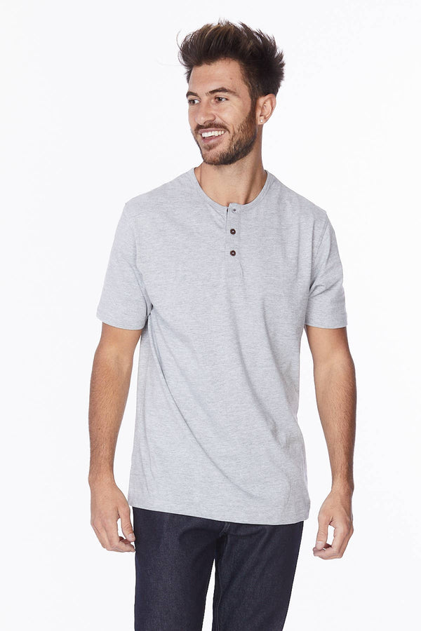 Hawk's Bay - Men's Henley Short Sleeve Cotton T-Shirt - Bawston & Tucker - 