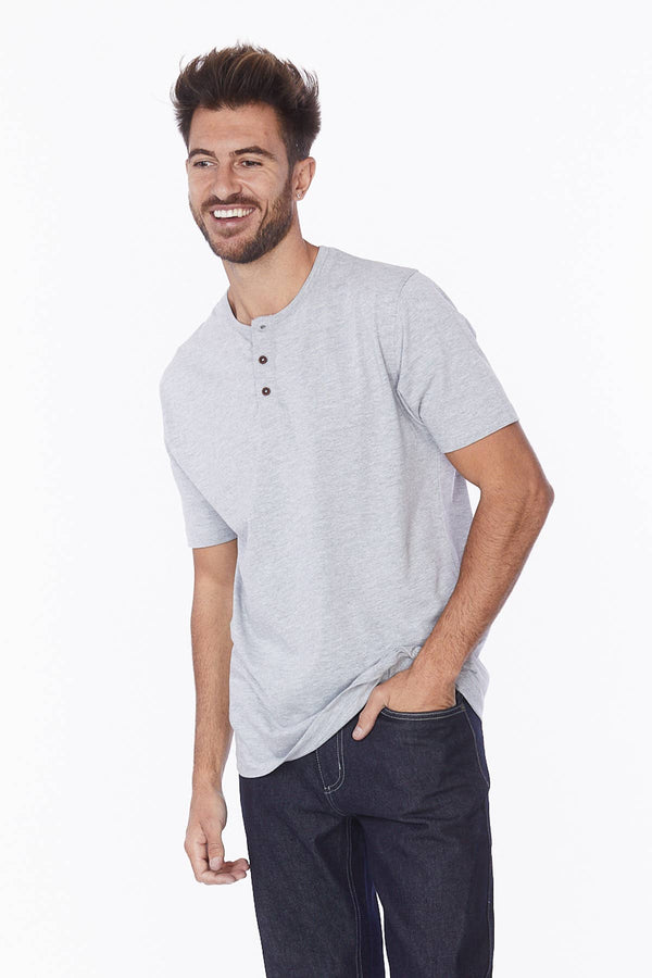 Hawk's Bay - Men's Henley Short Sleeve Cotton T-Shirt - Bawston & Tucker - 