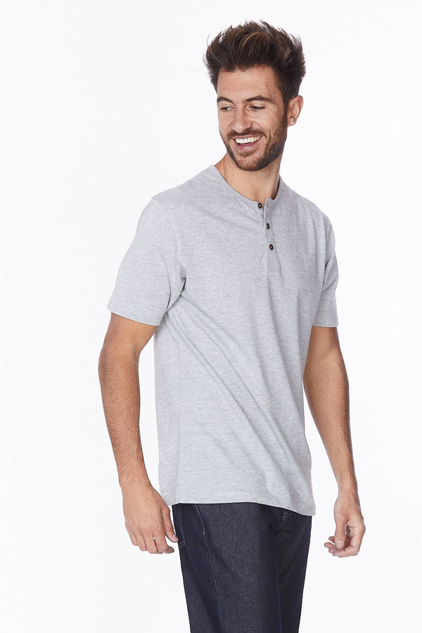 Hawk's Bay - Men's Henley Short Sleeve Cotton T-Shirt - Bawston & Tucker - 
