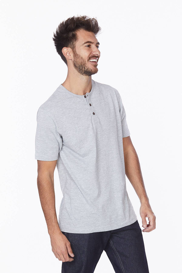 Hawk's Bay - Men's Henley Short Sleeve Cotton T-Shirt - Bawston & Tucker - 