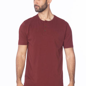 Hawk's Bay - Men's Henley Short Sleeve Cotton T-Shirt - Bawston & Tucker - 
