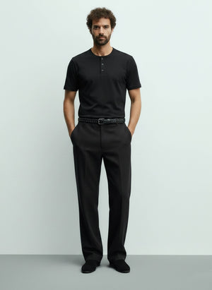 HawksBay - Men's Henley Short Sleeve Cotton T-Shirt - Bawston & Tucker -