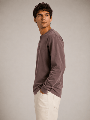 HawksBay - MEN'S HENLEY T-SHIRT (BROWN) - Bawston & Tucker -