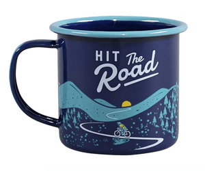 Hit the Road Enamel Mug - 11 oz - B&T Home Goods - Bawston & Tucker - Mugs