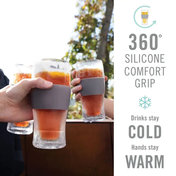 HOST - Beer FREEZE™ Cooling Cup Insulated w/ Cooling Gel - Gray - Bawston & Tucker - 