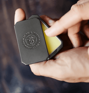 Hurytt Solid Cologne – Bergamot, Lavender & Oakmoss - 0.35 oz Liner + Vessel - Bawston & Tucker - Solid Cologne