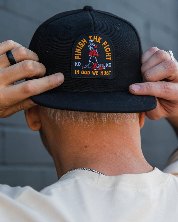 In God We Must - "Finish The Fight" Black Snapback Hat - Bawston & Tucker - 