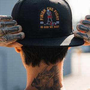 In God We Must - "Finish The Fight" Black Snapback Hat - Bawston & Tucker - 