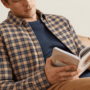 Islandhaze - Men's Carbon-Brushed Modal Plaid Shirt - Bawston & Tucker -