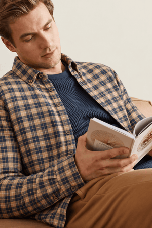 Islandhaze - Men's Carbon-Brushed Modal Plaid Shirt - Bawston & Tucker -