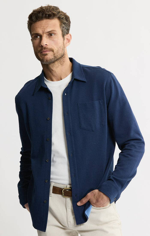 JACHS NY - Manor Long Sleeve Cotton Double Face Shirt - Bawston & Tucker - 