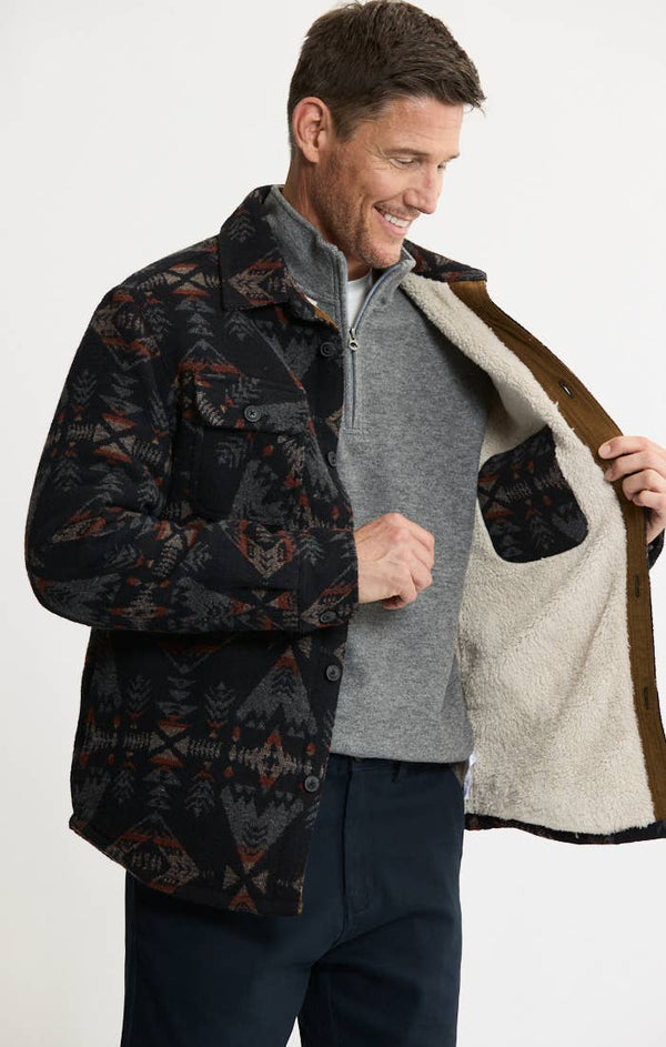 JACHS NY - Sherpa Lined Wool Jacket - Bawston & Tucker - 