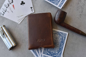 Kiko Leather - Playing Cards With Leather Sleeve - Bawston & Tucker - 