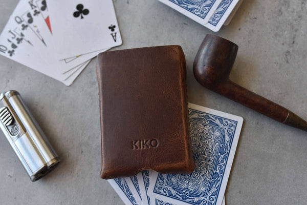 Kiko Leather - Playing Cards With Leather Sleeve - Bawston & Tucker - 