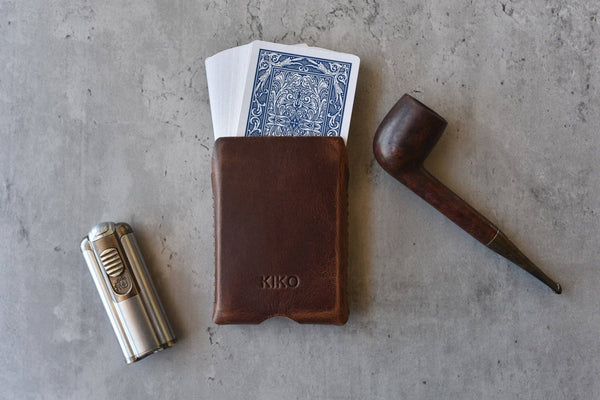 Kiko Leather - Playing Cards With Leather Sleeve - Bawston & Tucker - 