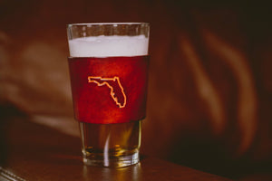 Lindy Leather - Leather Pint Glass - Custom State Leather Wrap Barware - Bawston & Tucker - 