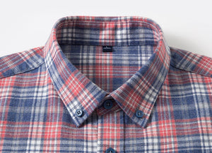 Men's Brushed Cotton Plaid Long-Sleeve Shirt - Bawston & Tucker -