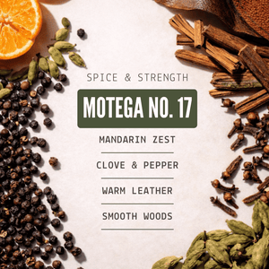 Motega Solid Cologne – Mandarin, Black Pepper & Leather - 0.35 oz Liner + Vessel - Bawston & Tucker - Solid Cologne