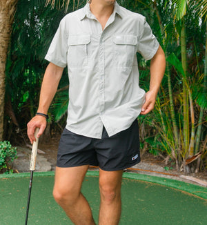 New Frontier - Men’s Journey Tech 5" Short (Black) - Bawston & Tucker - 