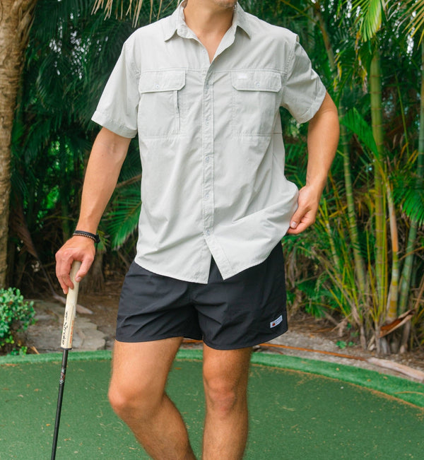 New Frontier - Men’s Journey Tech 5" Short (Black) - Bawston & Tucker - 
