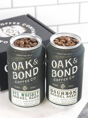 Oak and Bond Coffee Co. - Bourbon and Rye Whiskey Barrel Aged Coffee Box - Bawston & Tucker - 