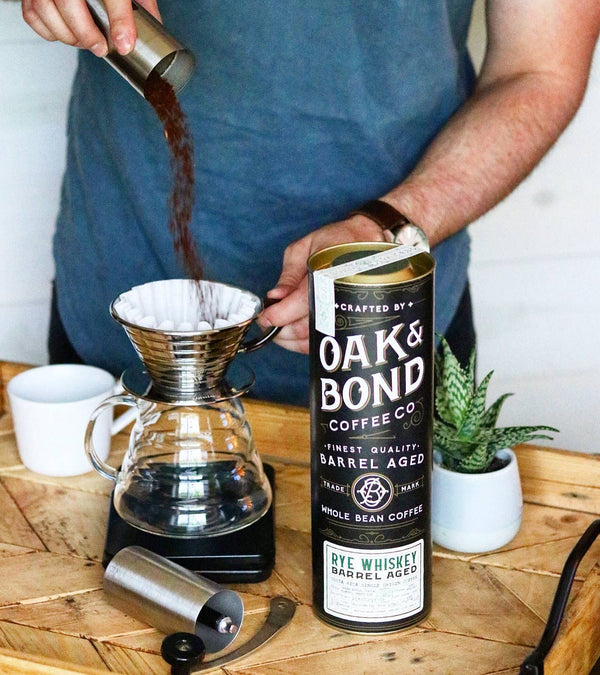 Oak and Bond Coffee Co. - Rye Whiskey Barrel Aged Coffee - Bawston & Tucker - 