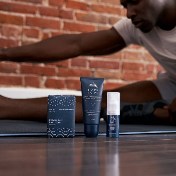 Oars + Alps - Epsom Salt Men's Bar Soap, Post Gym Recovery - Bawston & Tucker - 