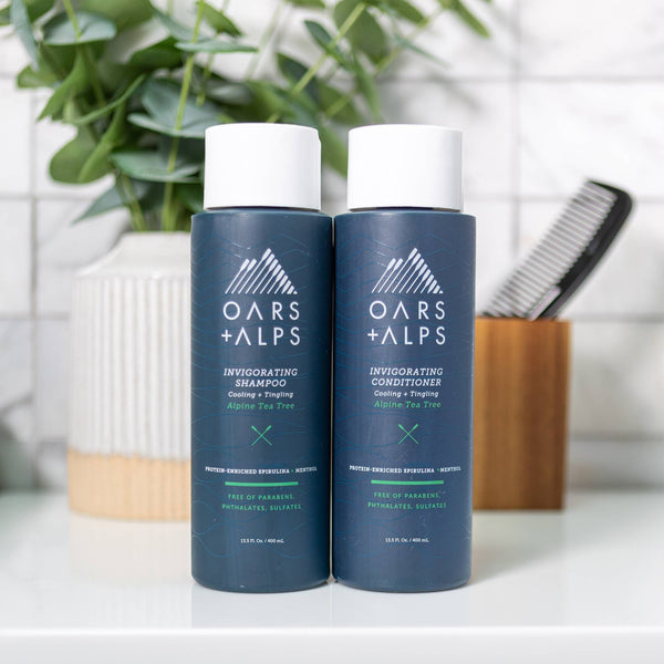 Oars + Alps - Invigorating Men's Shampoo: Sulfate Free, with Tea Tree - Bawston & Tucker - 