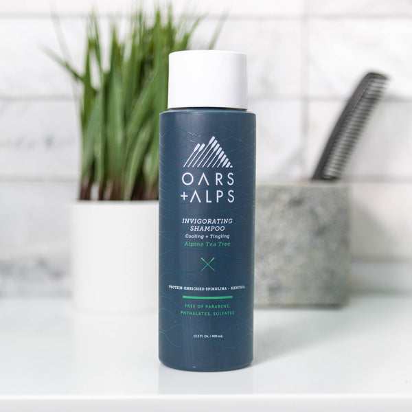 Oars + Alps - Invigorating Men's Shampoo: Sulfate Free, with Tea Tree - Bawston & Tucker - 