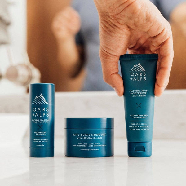 Oars + Alps - Men’s Exfoliating Face Wipes, Glycolic & Salicylic Acid Pads - Bawston & Tucker - 