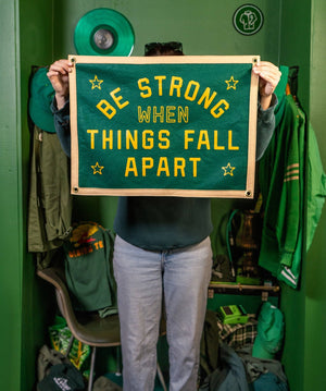 Oxford Pennant - Be Strong When Things Fall Apart Camp Flag • blink-182 x Oxford Pennant - Bawston & Tucker -