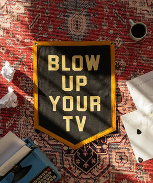 Oxford Pennant - Blow Up Your TV Camp Flag • John Prine x Oxford Pennant - Bawston & Tucker - 