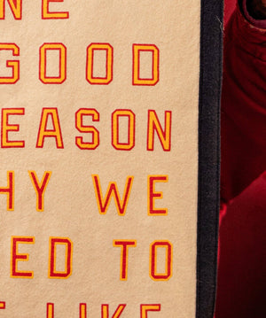 Oxford Pennant - Give Me One Good Reason Why We Need To Be Like Them Camp Flag • Blink-182 x Oxford Pennant - Bawston & Tucker -