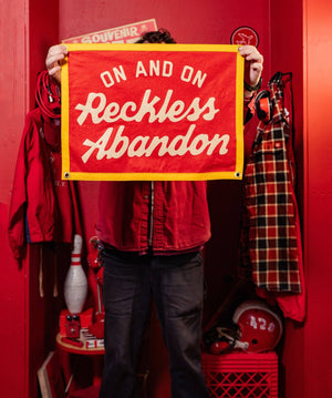 Oxford Pennant - On And On Reckless Abandon Camp Flag • blink-182 x Oxford Pennant - Bawston & Tucker -