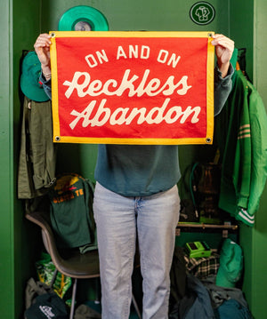 Oxford Pennant - On And On Reckless Abandon Camp Flag • blink-182 x Oxford Pennant - Bawston & Tucker -