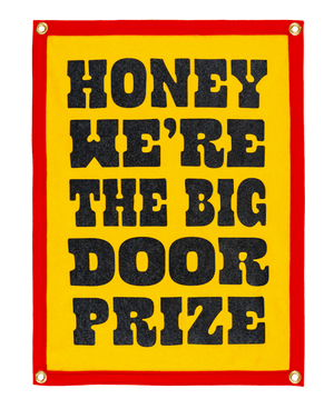 Oxford Pennant - We're The Big Door Prize Camp Flag • John Prine x Oxford Pennant - Bawston & Tucker -