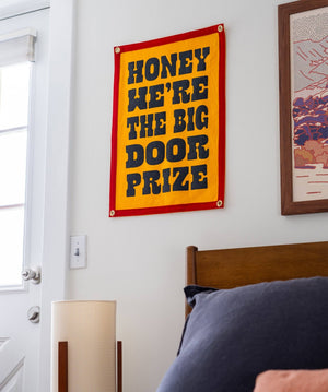 Oxford Pennant - We're The Big Door Prize Camp Flag • John Prine x Oxford Pennant - Bawston & Tucker -