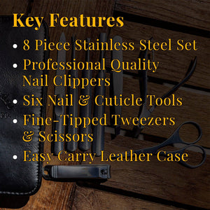 Pete & Pedro - 8 - Piece Manicure Set - Bawston & Tucker - 