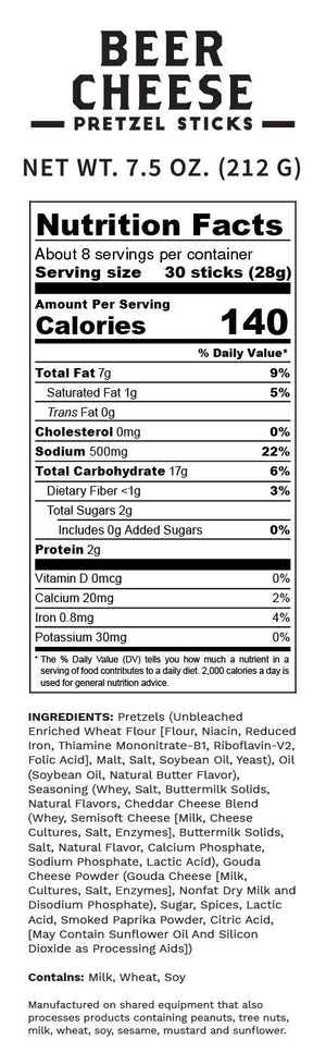 Pop Daddy Snacks - Pop Daddy – Beer Cheese Seasoned Pretzels 7.5oz - Bawston & Tucker - 