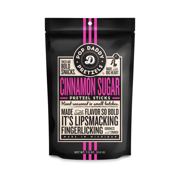 Pop Daddy Snacks - Pop Daddy – Cinnamon Sugar Seasoned Pretzels 7.5oz - Bawston & Tucker - 