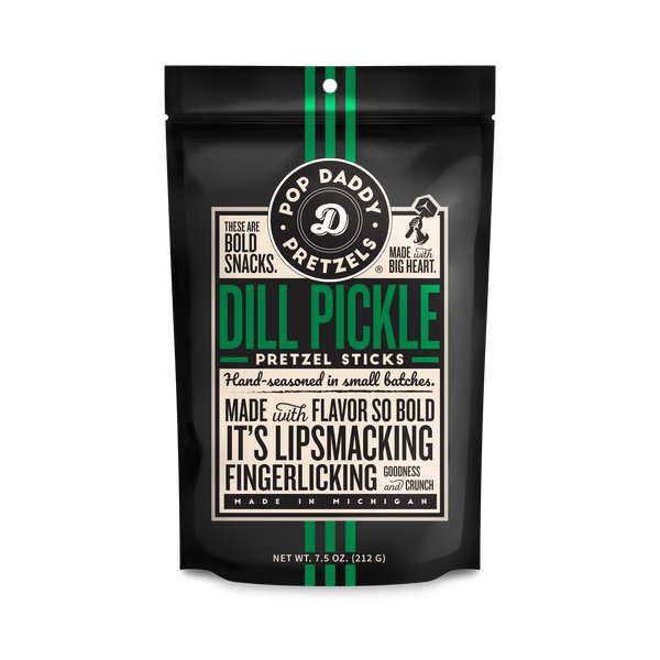 Pop Daddy Snacks - Pop Daddy – Dill Pickle Seasoned Pretzels 7.5oz - Bawston & Tucker - 