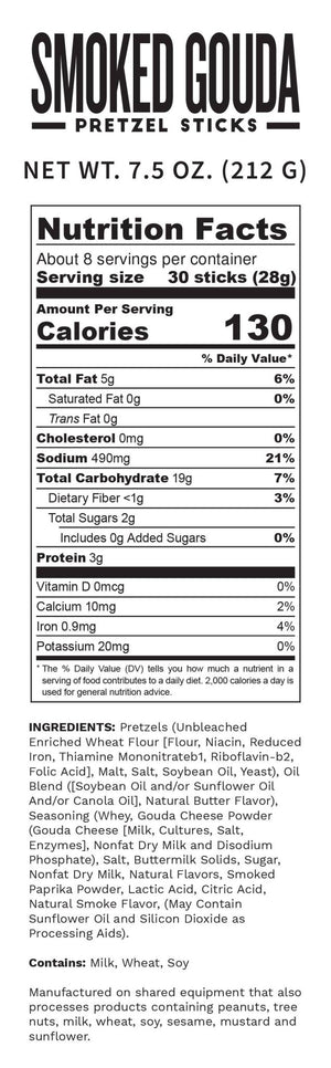 Pop Daddy Snacks - Pop Daddy – Smoked Gouda Seasoned Pretzels 7.5oz - Bawston & Tucker - 