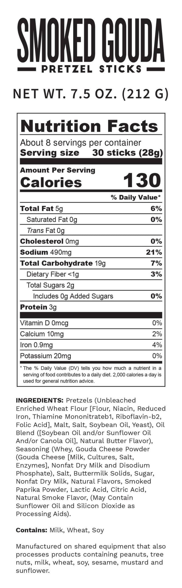 Pop Daddy Snacks - Pop Daddy – Smoked Gouda Seasoned Pretzels 7.5oz - Bawston & Tucker - 