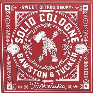 Pre Order Solid Cologne - Tuskalusa - 0.35 oz Liner + Vessel - Bawston & Tucker - Solid Cologne