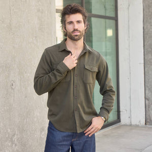PX - Ultra Soft 2 Pocket Long Sleeve Shirt - Olive - Bawston & Tucker -