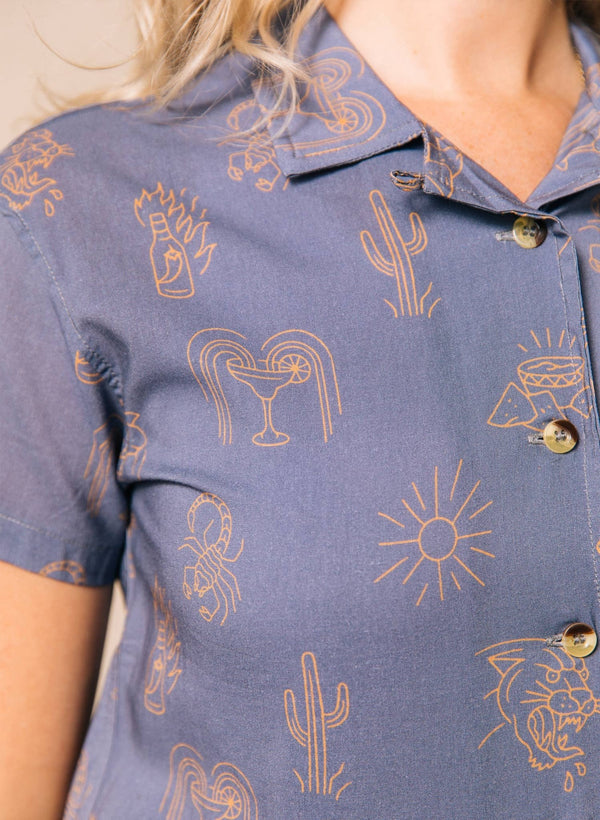 Pyknic - Adios Burritos Casual Button Down Shirt Men & Women - Bawston & Tucker - 